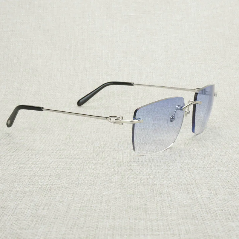 Feine Glas Antike Randlose Große Quadratische Sonnenbrille Männer Übergroße Brillengestell Frauen Brillen Shades Oculos Gafas für Fahren Outdo1241244
