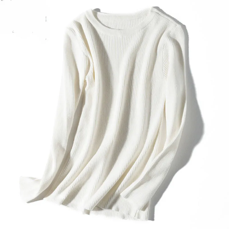 O-nacke casual solid tröja kvinnor tröjor pullovers långärmad vinter / höst stickad 5796 50 210508