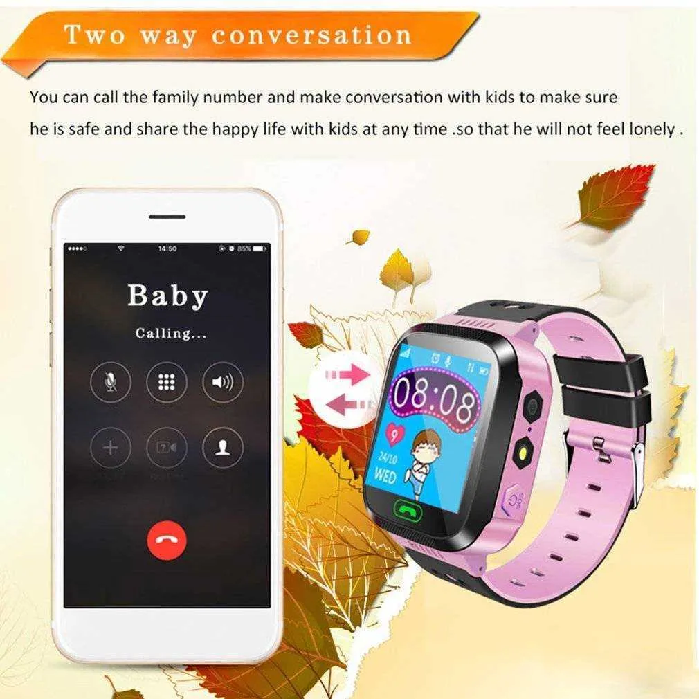 Waterproof SOS Antil-Lost Watch Watch Card Card Card Location Child Smart Clock Work Gift for iOS Android