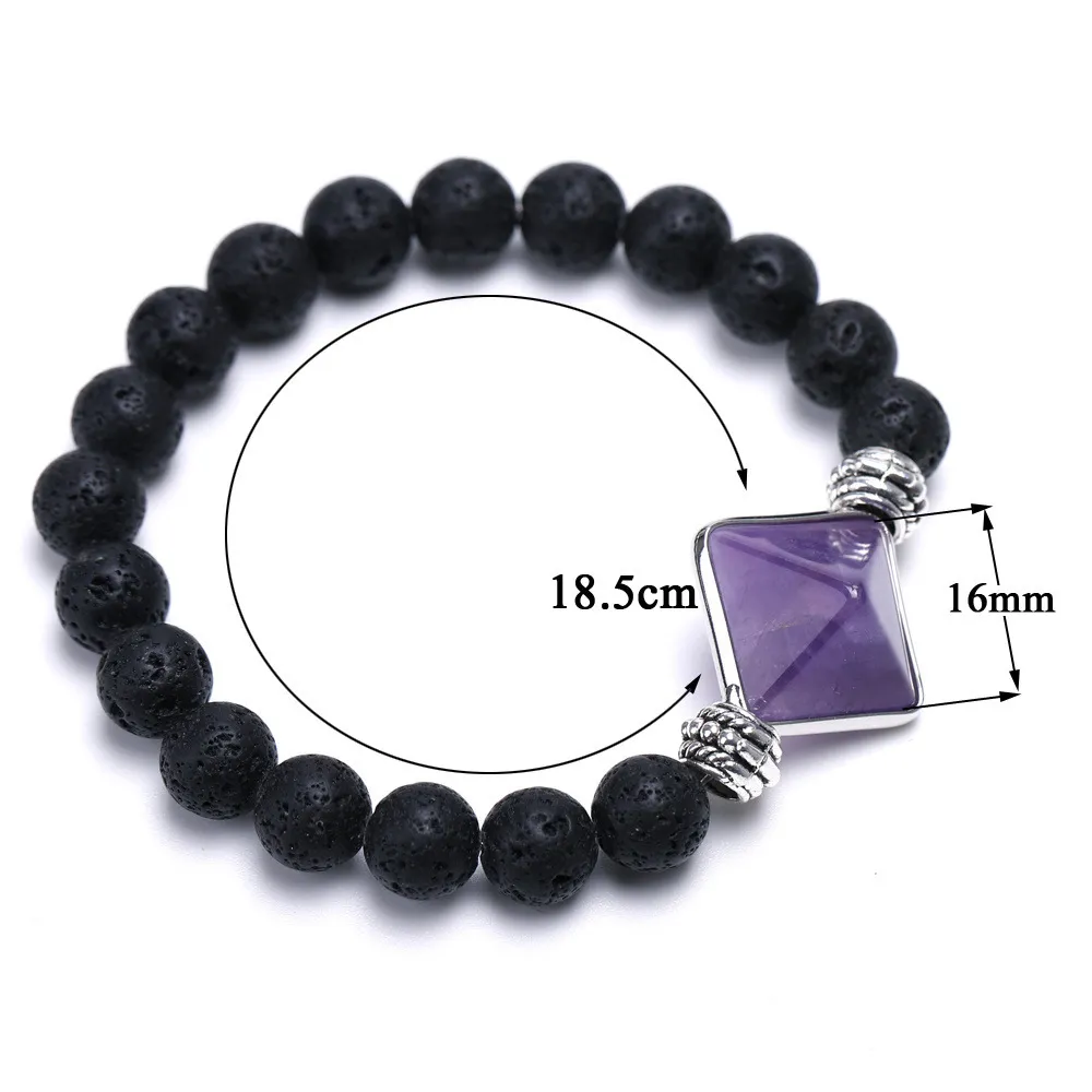 Amethyst Cut Energy Crystal Bracelet Aromatherapy Gathering Volcanic Stone Yoga Energy Stone White Crystal Handstring Jewelry