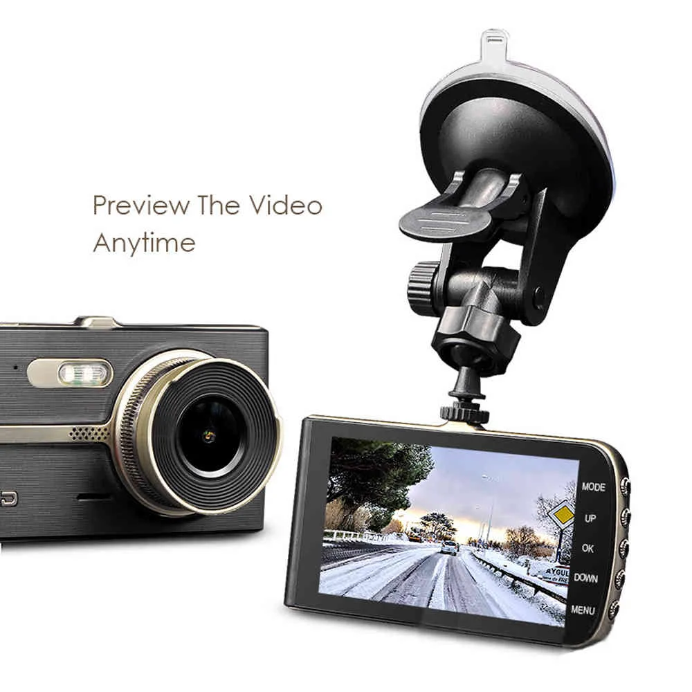 Autokamera, Dashcam, Auto-DVR-Kamera, Full HD 1080P, Laufwerk, Videorecorder, Registrator, Auto-Dashboard, Dual-Dashcam, schwarze DVR-Box
