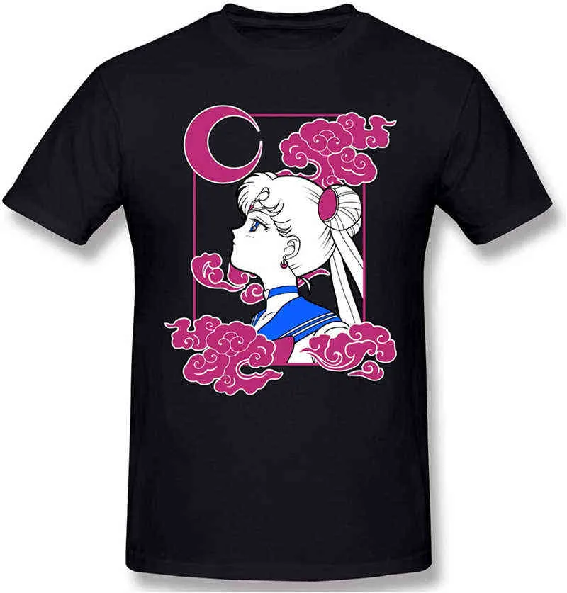 Sailor Team Space Herren-T-Shirt aus 100 % Baumwolle, kurzärmelig, Sonnenschutz, Lauf-Workout-Shirts, Schwarz, Sailor Moon-T-Shirts für Männer, G220223