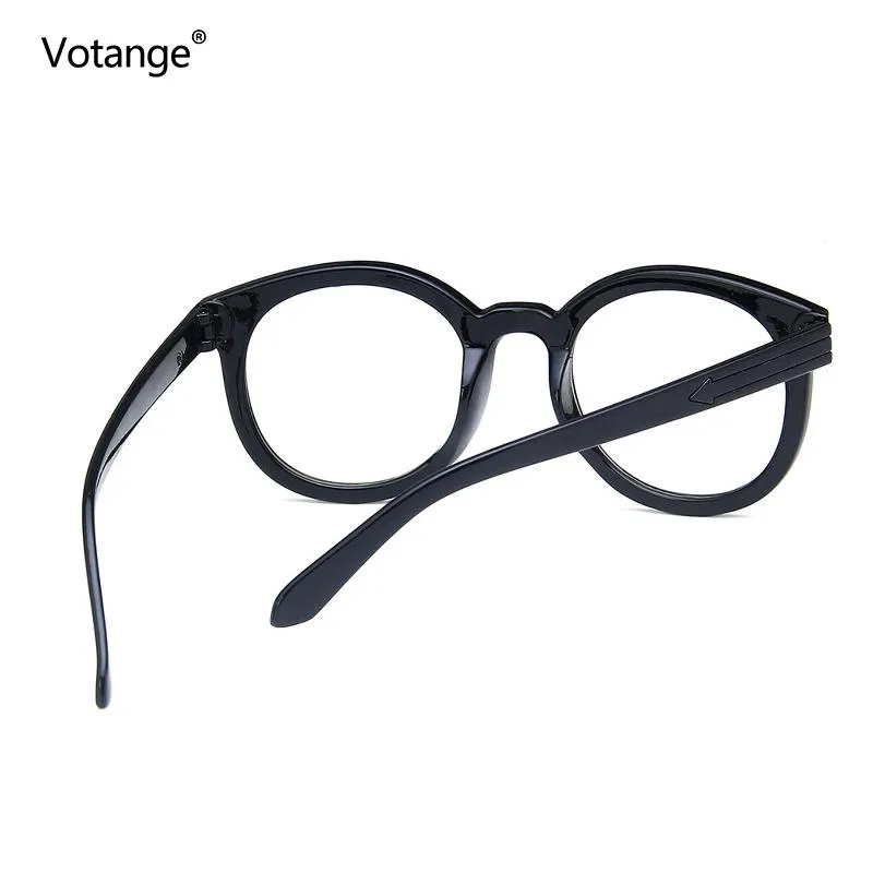 Women Plain Glasses Frame Men Anti Blue Light Eyeglasses Oversized Vintage Round Clear Lens Black Optical Spectacle Goggles E067 F248H