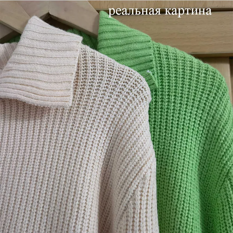 Bornladies stile coreano autunno Kintted Caidigans le donne Silm vita cerniera corta maglione verde Top Chic maniche lunghe giacche 210922