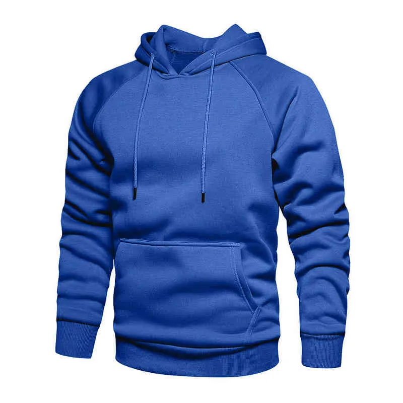 Men's Hoodie Autumn Winter Fashion Men Hip Hop Casual Sweatshirt Solid Pullover Tracksuit US/EUR Size 211229