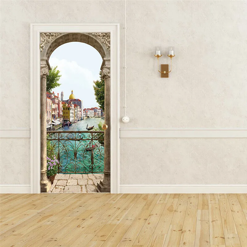 3D Wall Decals: Self Adhesive Door Mural For Home Decor Removable PVC ...