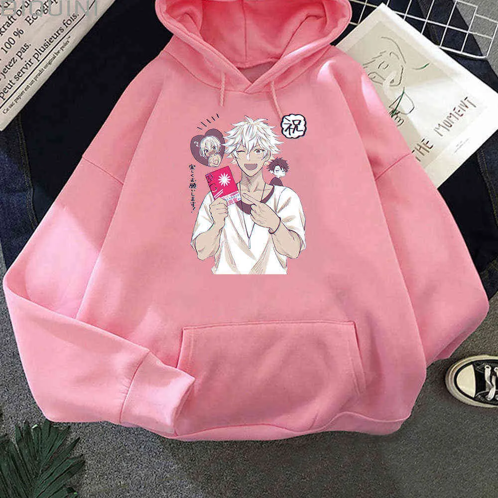 Anime Hoodie Женщины Свободные Стали Черной Кожи Горячая Девушка Эстетическая Негабаритная Толстовка Уличная Одежда Женская Панк Одежда Весенние Топы Y0820