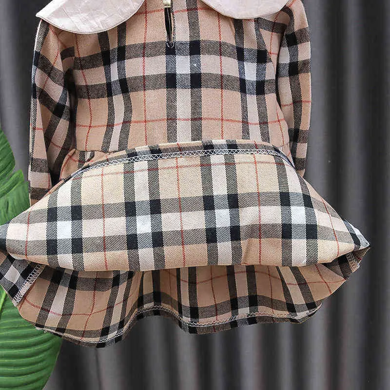 Herbst Neugeborenes Baby Mädchen Kleid Kleidung Kleinkind Mädchen Prinzessin Plaid Geburtstag Kleider Für Kleinkind winter kleidung G1129