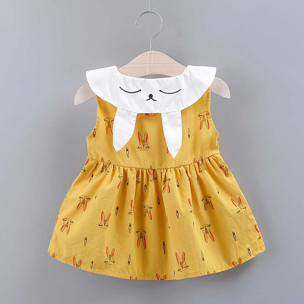 Robe de princesse pour filles enfant en bas âge enfant bébé fille dessin animé lapin imprimé fête princesse robe vêtements ensemble 6m-24m filles vêtements Q0716