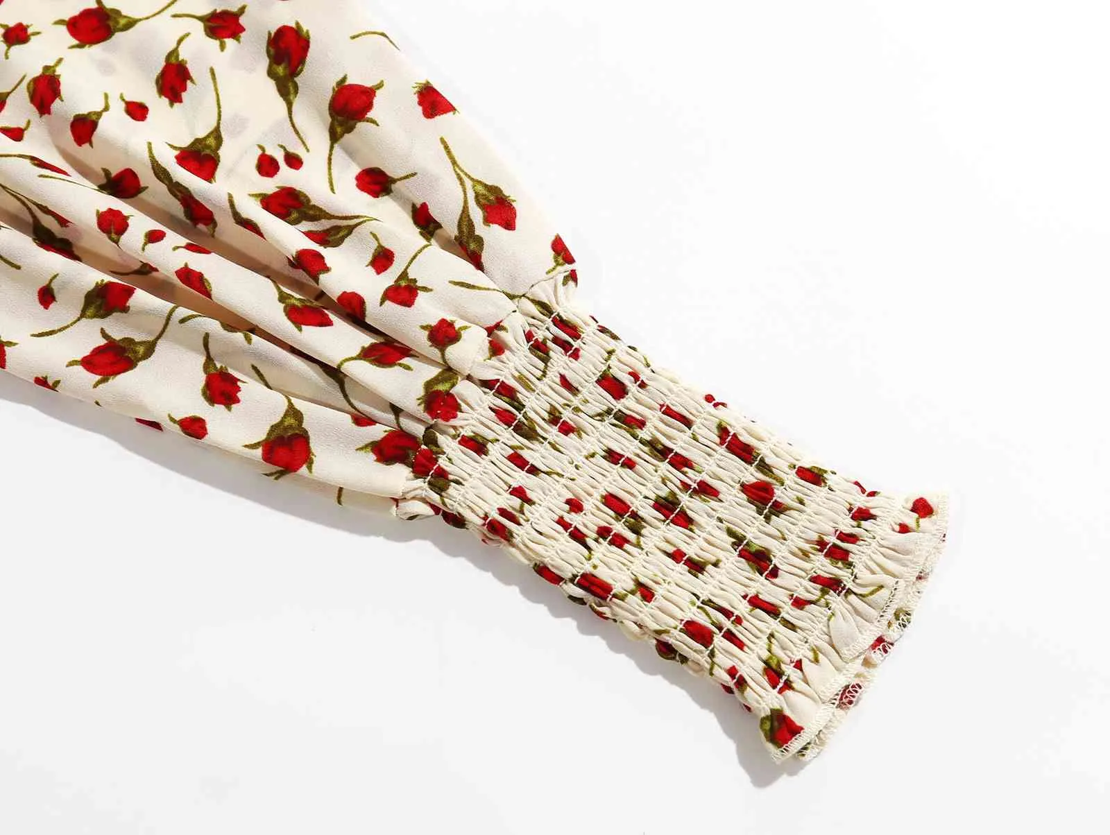 Vintage Beige Flower Rose Print Crop Shirt Kvinnor Sexig Square Neck Elastisk Rämd Kropp Slim Fit Blus Franska Eleganta Toppar 210429