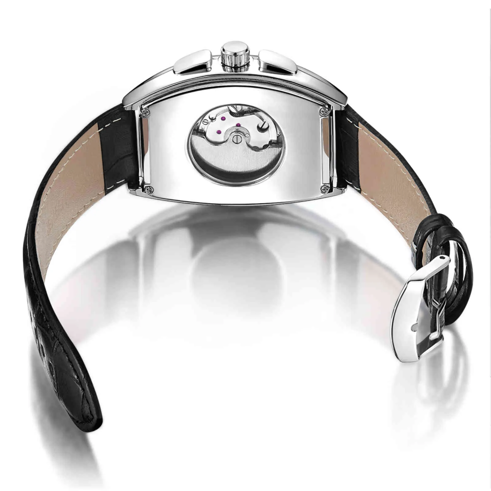 2021 SEWOR Merk Business Horloge Mannen Waterdicht Lederen Rechthoek Automatische Mechanische Horloge Mannelijke Klok Relogio Masculino