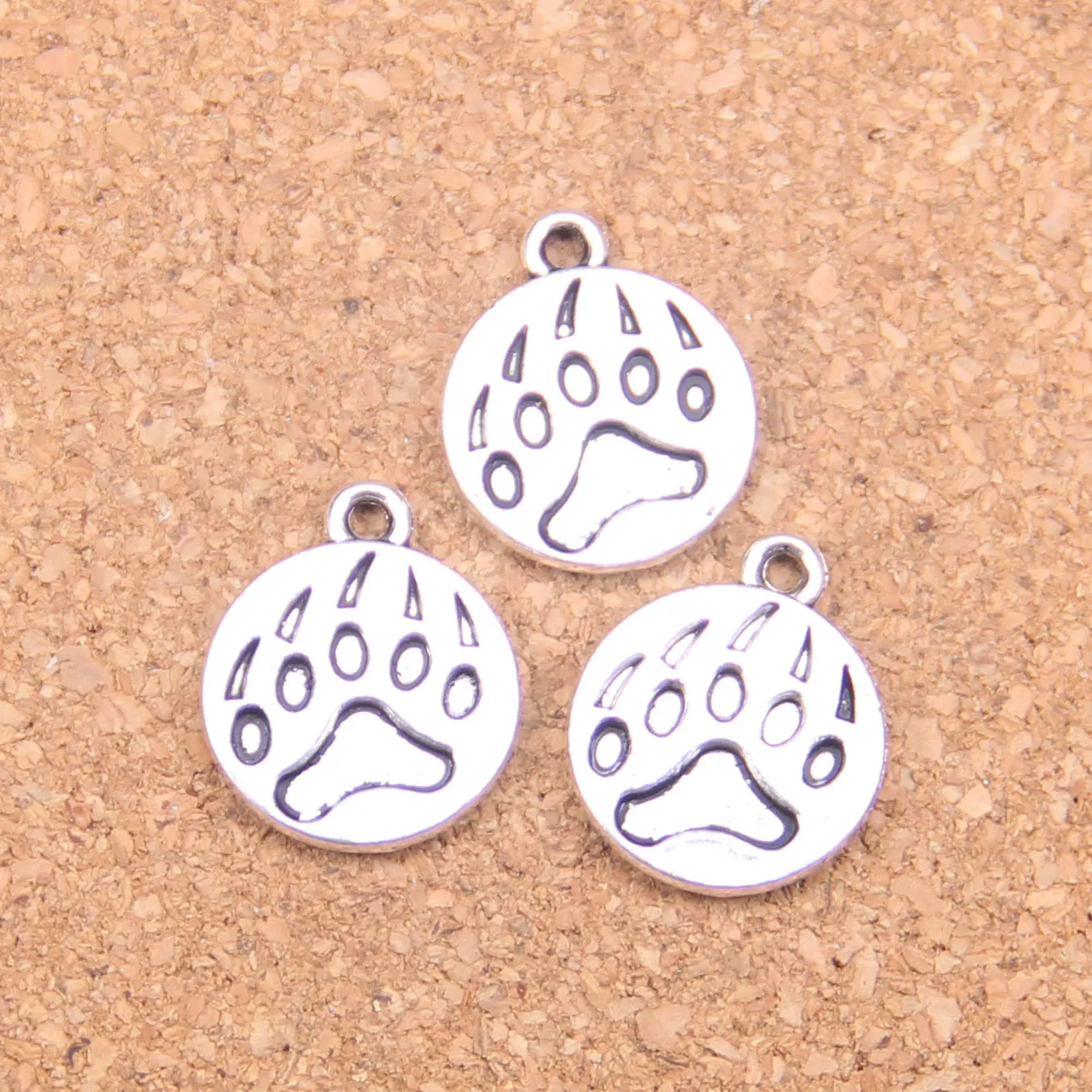 Antique Silver Bronze Plated bear paw Charms Pendant DIY Necklace Bracelet Bangle Findings 15mm272r