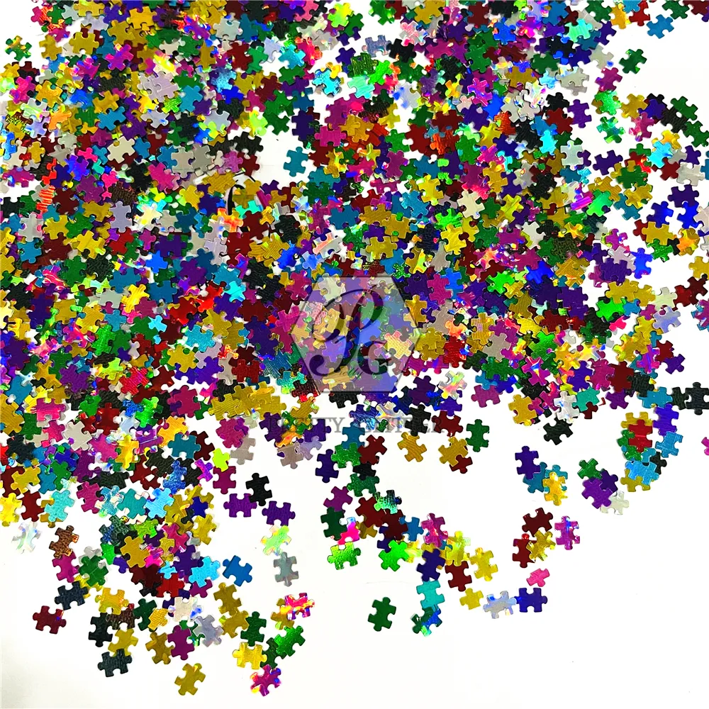 PrettyG 1 boîte colorée Puzzle forme paillettes paillettes pour résine bricolage faisant Art artisanat ongles maquillage décoration accessoires