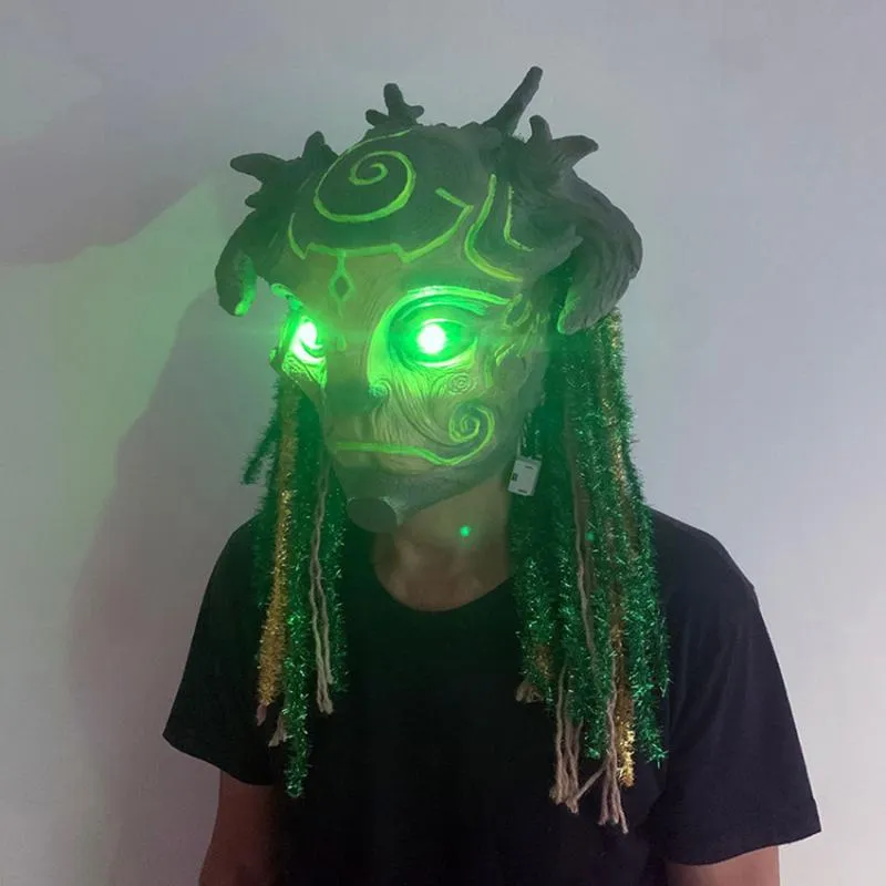 Inne impreza zaopatrzenia w Forest Green Spirit Mask Tree Old Man Scary Horror Zombie Spioky Ghost Creepy Demon Masque 235U