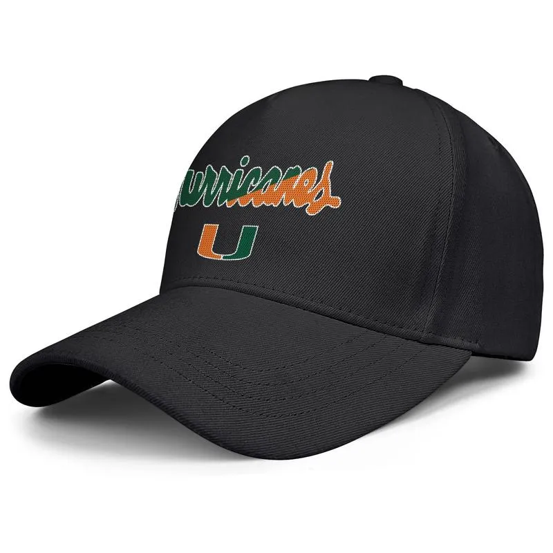 Moda Miami Hurricanes Piłka nożna Old Print Logo unisex baseball czapka fajna unikalna trucke czapki okrągłe logo futbol green siath Effect3850902