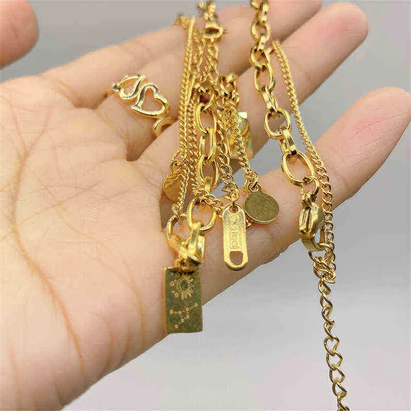 Bangle Minimalism Gold Color 12 Zodiac Constellation Square Pendant Charm Chain Armband Anklet For Women Girls Party Jewelry Gift8992002