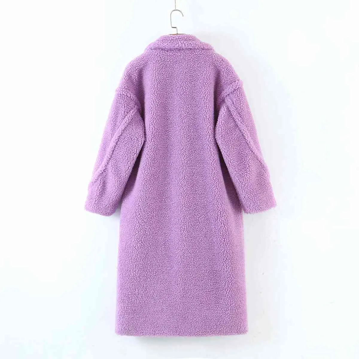 Inverno viola Faux Fur Cappotti donna calda giacca di lana d'agnello casual spesso cappotto di orsacchiotto moda femminile giacca di orsacchiotto 210430