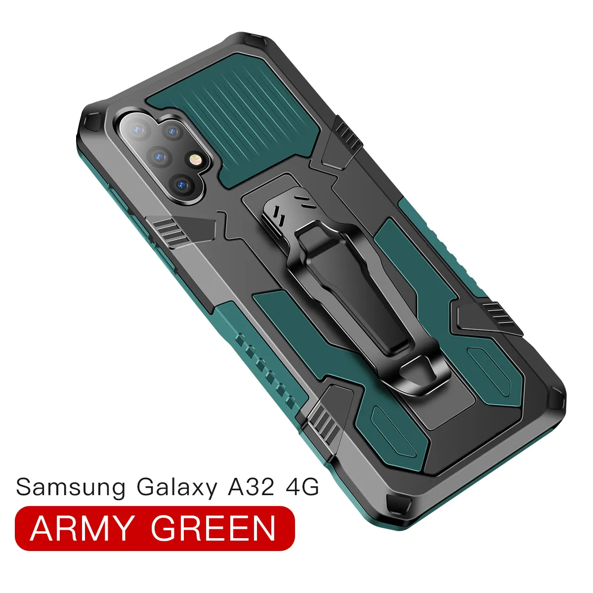 Armor Shockproof Cases For Samsung Galaxy A32 4G 5G Belt Clip Shell TPU Bumper Hard PC Stand Bracket Back Cover Coque Fundas Capa