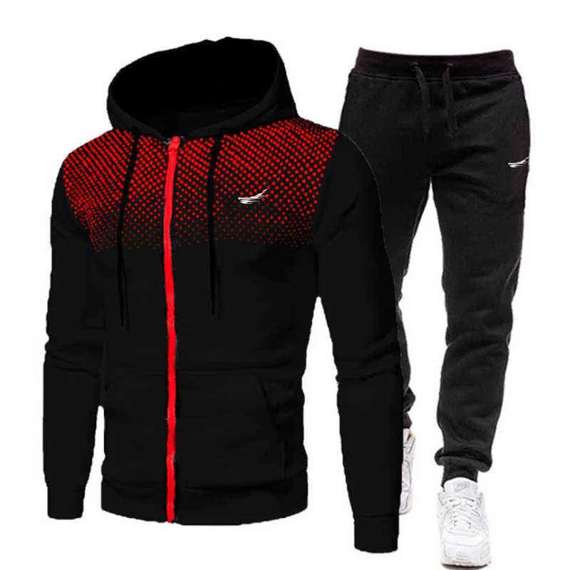 2021 Yeni Moda Pamuk Parça Spor Takım Elbise Erkek Eşofman Sonbahar Ve Kış Pantolon Hoodie Kazak İki Jogging Suits 3XL G1217