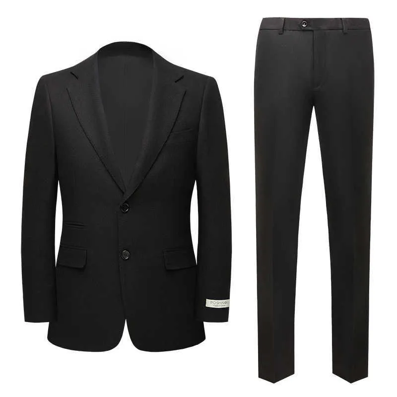 Marque de luxe laine hommes costumes pour mariage d'hiver marié smoking de haute qualité 2 pièces veste + pantalon affaires formel mode masculine ensemble X0909