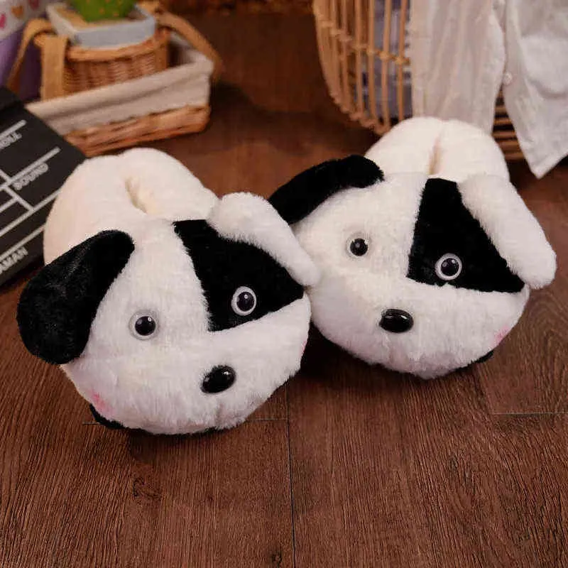 Cartoon Duck Couples Non-Slip Furry Slides For Women Lovely Comfor Casual House Slippers Fashion New Flat Light Plush Shoes H1122