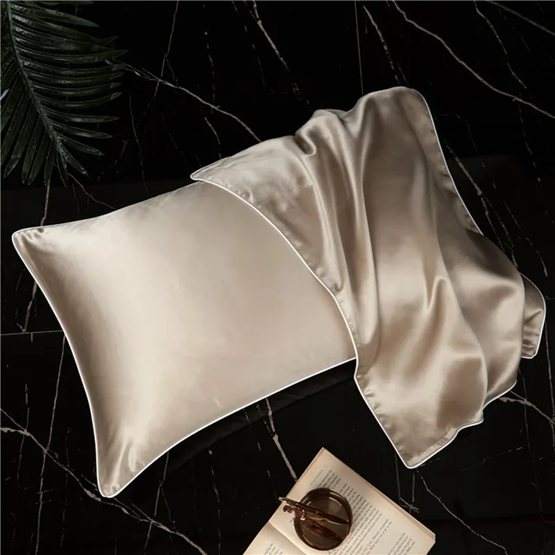 Una funda de almohada de seda de morera 100% Natural, funda de almohada personalizada de satén para la salud, Multicolor para ropa de cama del hogar, 48x74cm