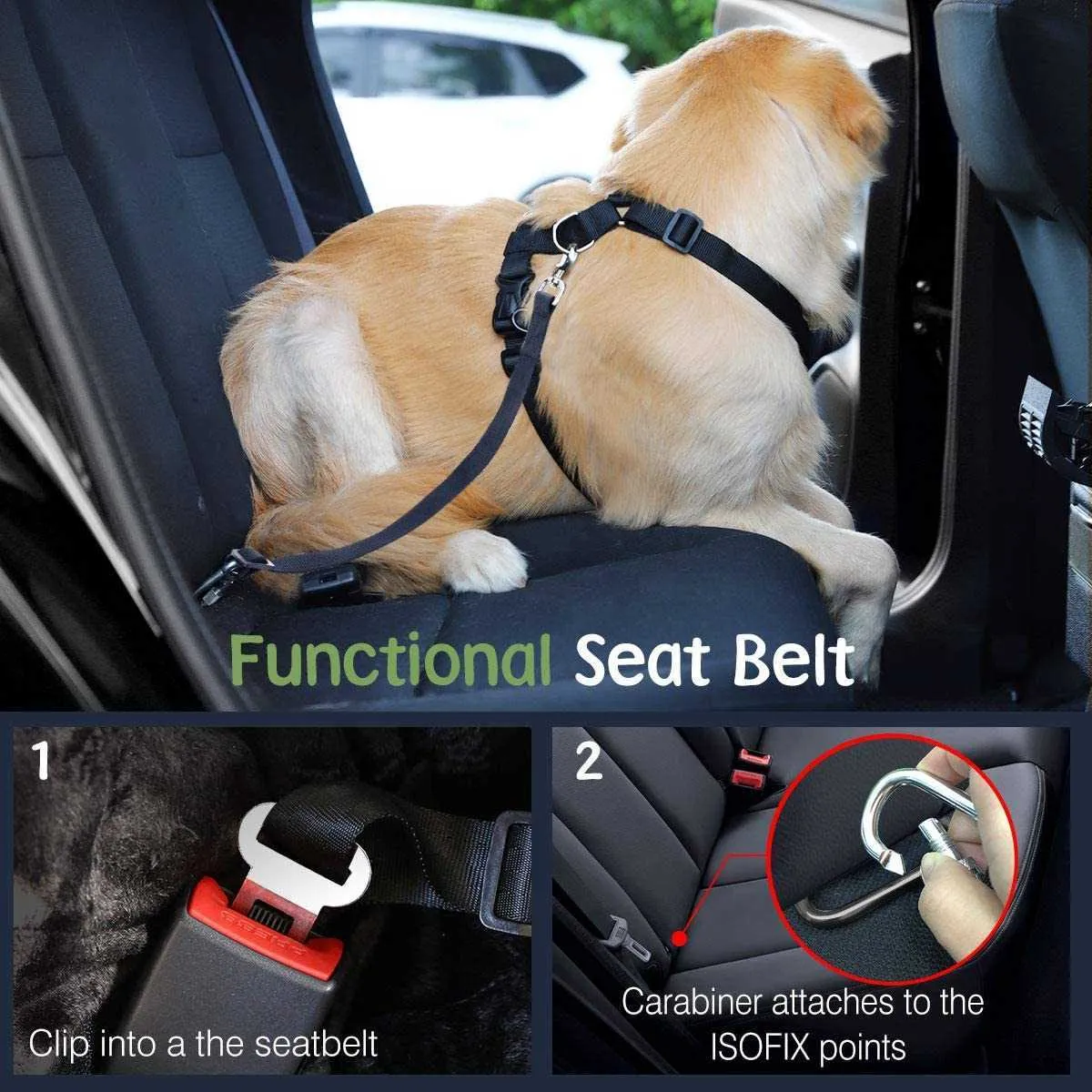 犬の車両の安全ベストハーネス、調節可能な柔らかいパッドのメッシュカーシートベルトのリーシュハーネス、トラベルストラップとカラビナーのための車211006