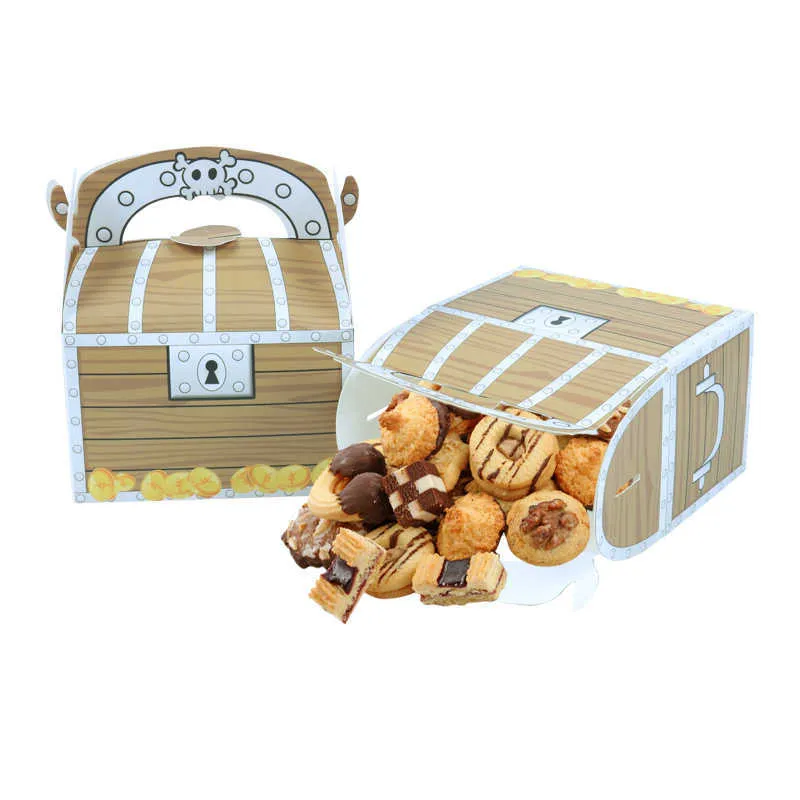 Scrigno del tesoro dei pirati Dolcetto o scherzetto Contenitore di caramelle Decorazione di Halloween Bomboniere Biscotti Regali Deco feste Y0730