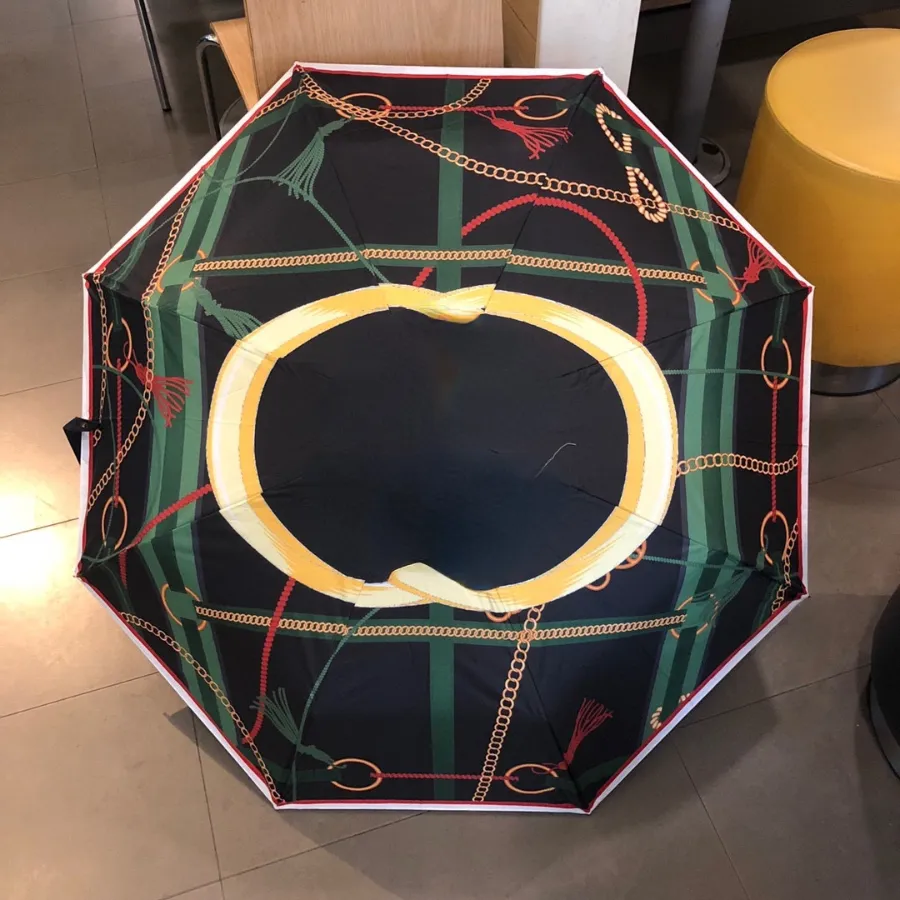 Дизайнер цветочной печати G Автоматический зонт с подходящим для солнца дождем Женские зонтики Складные зонтики для девочек