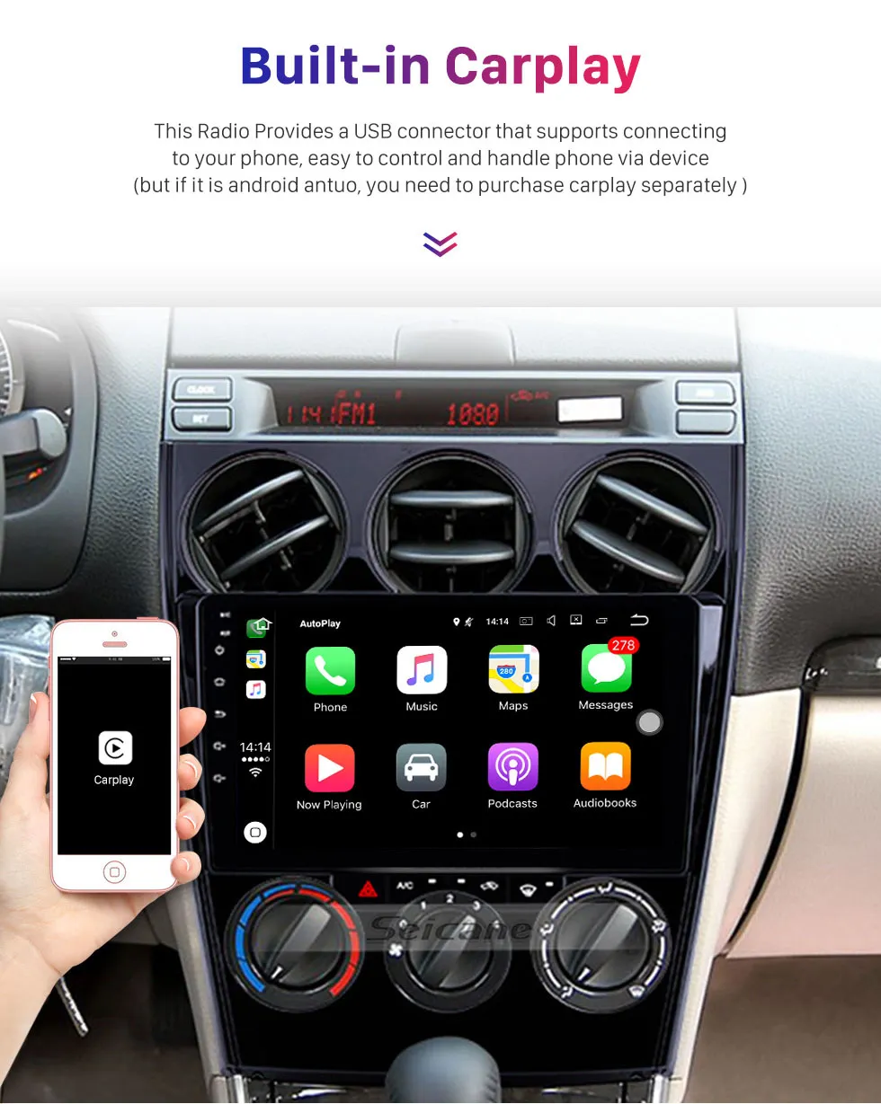 Lettore multimediale Android 10.0 auto dvd GPS vecchia Mazda 2004-2015 6 supporto controllo del volante OBD2 Carplay DSP