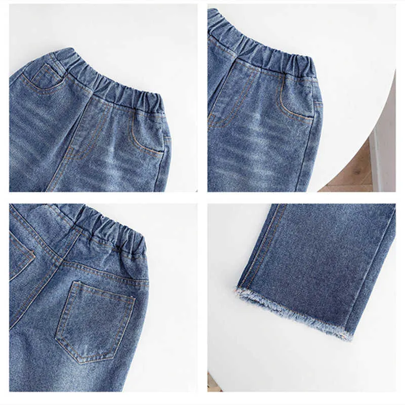 Baby Boys Jeans Primavera rasgado Loose para Moda Crianças Crianças Casuais All-Match Denim Calças 210615