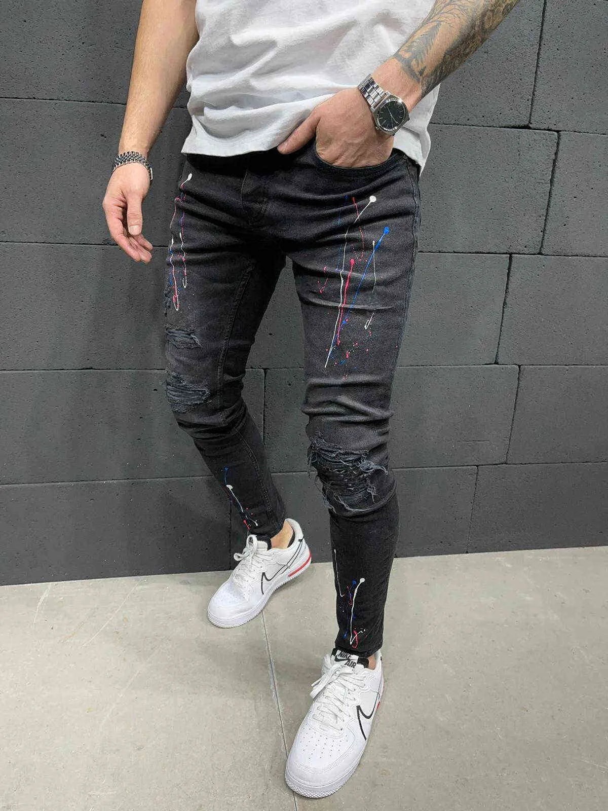 2020 2 Styles Men Big Pocket Skinny Jeans Zipper Slim High Quality Jeans Casual Sport Corset Jeans M-3XL H1116258P