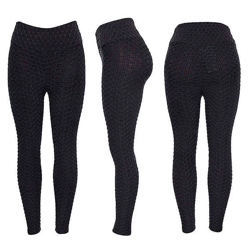 Leggings scrunch taglie forti Donna Leggin anticellulite neri Pantaloni jeggings bodybuilding fitness a vita alta XS-4XL 211215