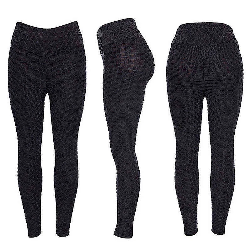 PLU Boyutu Scrunch Tayt Kadınlar Siyah Anti-Selülit Leggin Yüksek Bel Fitness Vücut Geliştirme Jeggings Pantolon XS-4XL 211215
