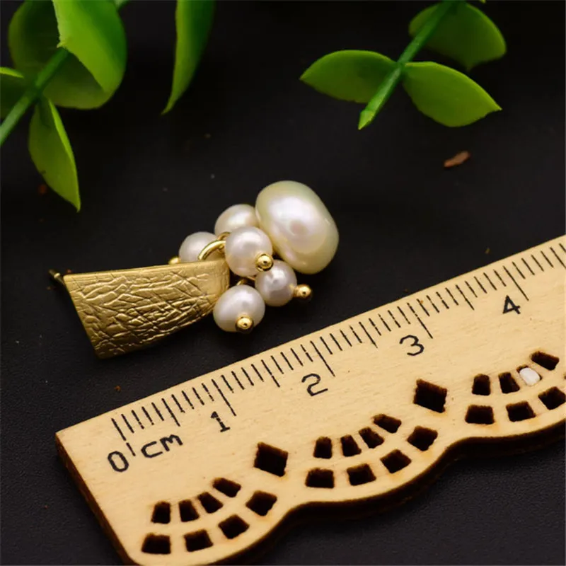 Naturlig färskvatten vit pärla boho dangle örhängen för kvinnor handgjorda etniska droppe örhängen fina smycken mode smycken gåvor