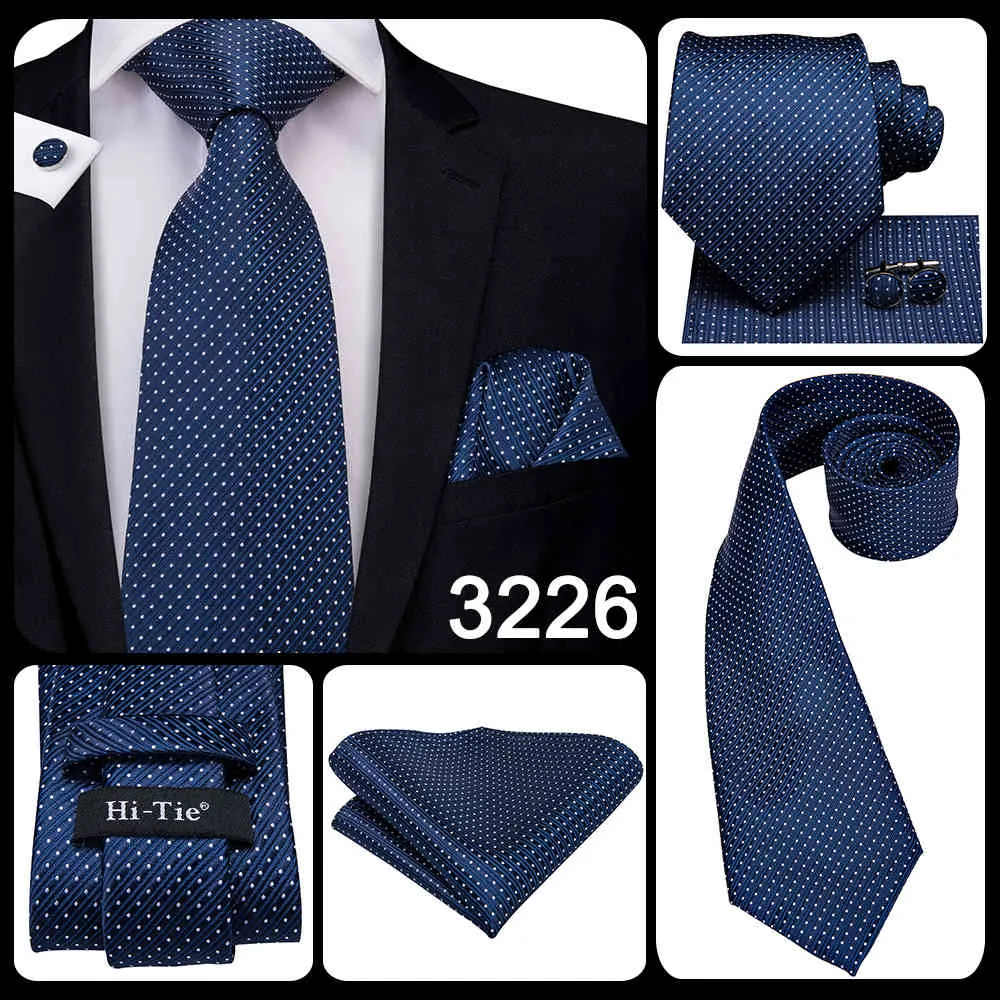 مجموعة منديل ربطة العنق الكلاسيكية الصلبة هدية منسوجة حفل زفاف الحرير جيب مربع الأزرق الداكن التعادل للرجال