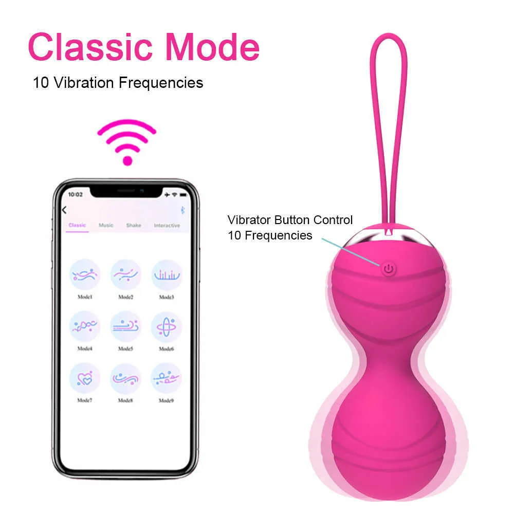 Bluetooth APP Wireless Control Kegal Vagina Balls Vibratore Femal Vibrating Love Eggs Ben Wa Ball Giocattoli del sesso coppie P0818