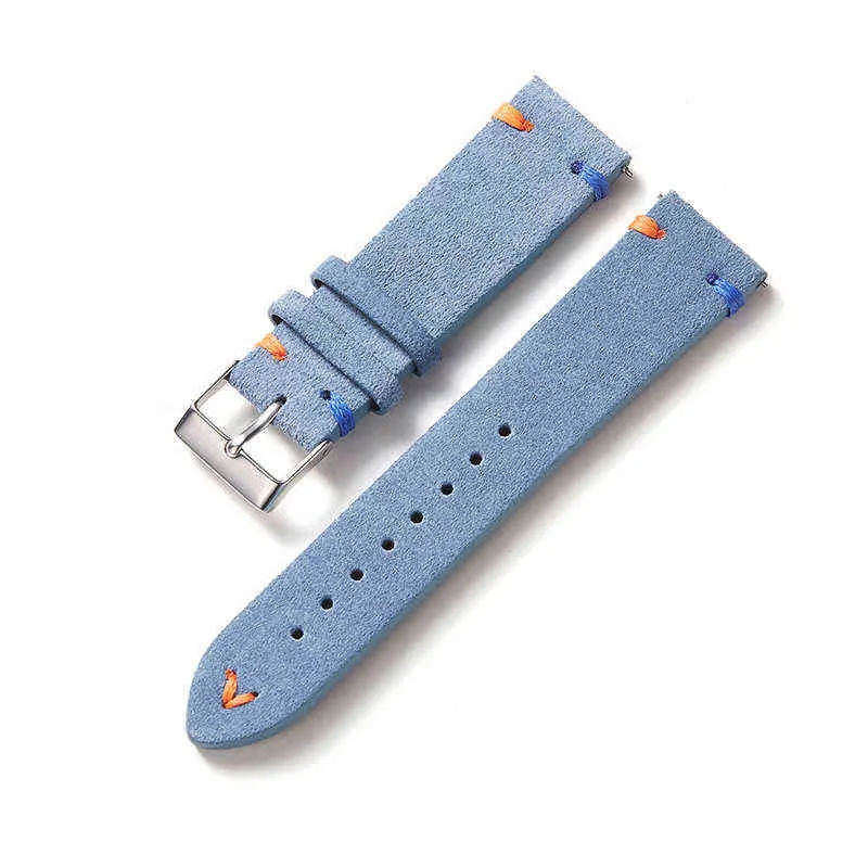 High Quality Suede Leather Watch Straps 20mm 22mm for Samsung Galaxy Watch 4 40mm 44mm 4 Classic 42mm 46mm Active 2 Band H1123237G