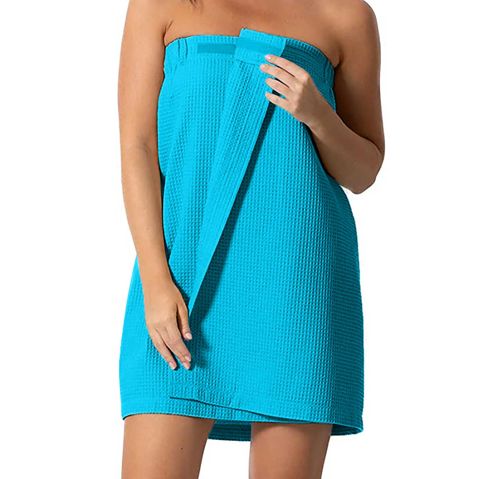 Asciugamano da bagno da donna, Womens Waffle-Spa Body Wrap con chiusura regolabile Asciugamano in tessuto la casa Asciugamano da bagno indossabile da donna Dr 210611