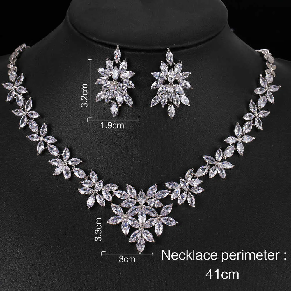 Emmaya Fashion Style Star Flower-shape Exquisite Necklace And Earring With AAA Zirconia Charming jewelry In Wedding Party Gift H1022