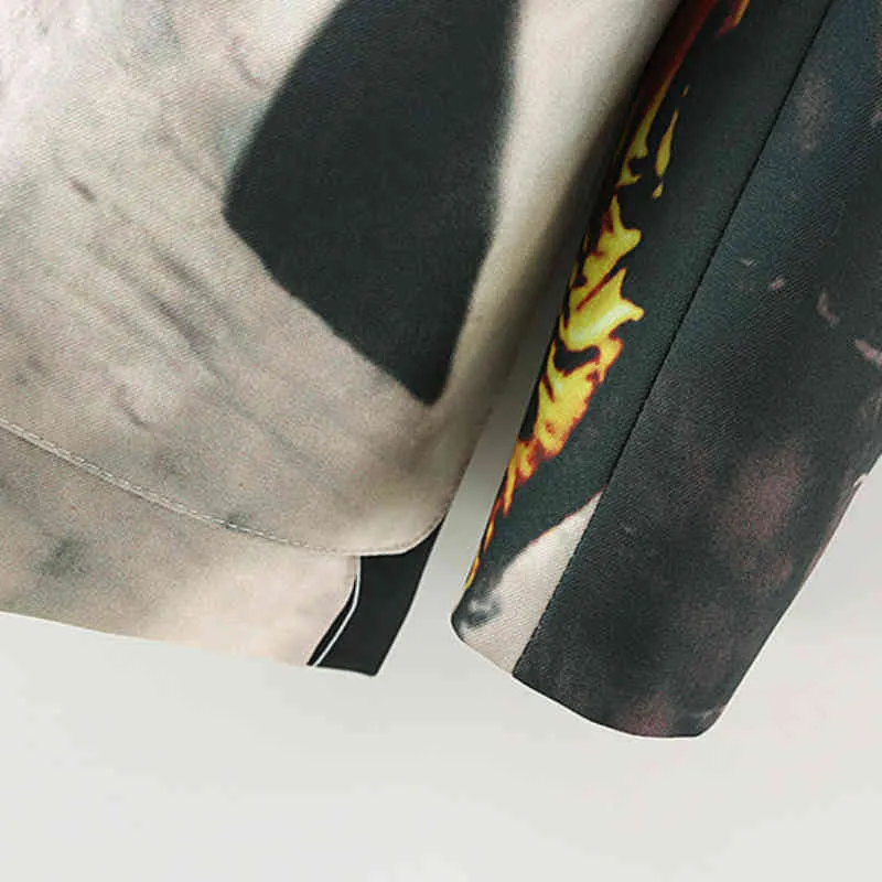 Vinatge Woman Tie-Dyeblazer Płaszcze Wiosna Panie Soft Design Outerwear Kobiet Eleganckie Kurtki Streetwear 210515