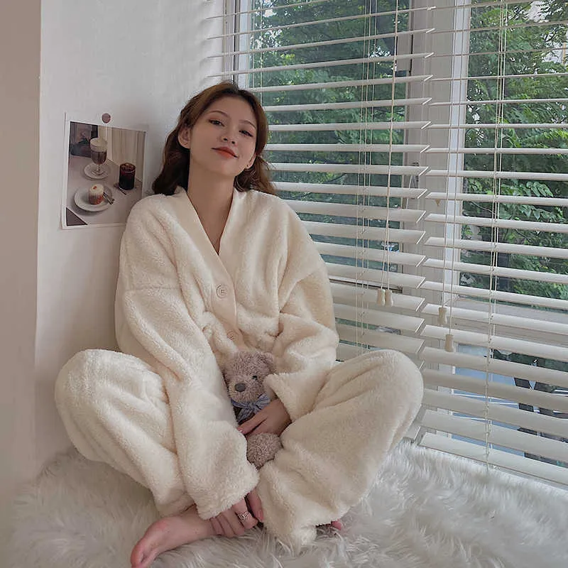 Solide dikker stijlvolle vrouwen korte hoge kwaliteit Homewear pyjama sets comfortabele chique losse nachtkleding 210525