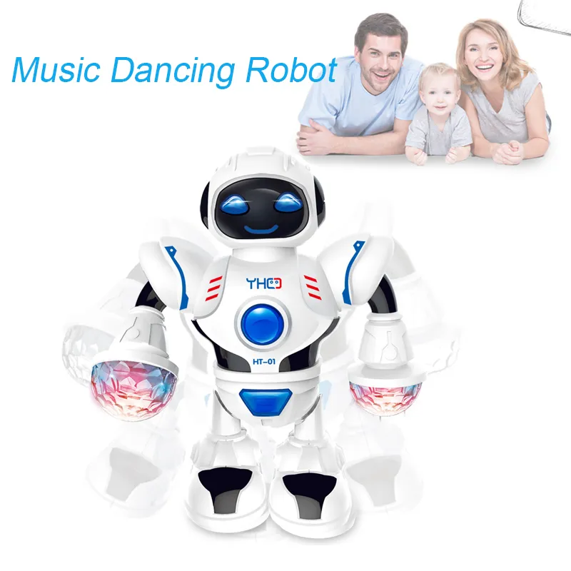 الالكترونيات روبوتش اللمعان مع الموسيقى تتحرك الاطفال هدية بطارية الفضاء الإلكترونية الذكية تعمل الرقص روبوت المشي اللعب فو