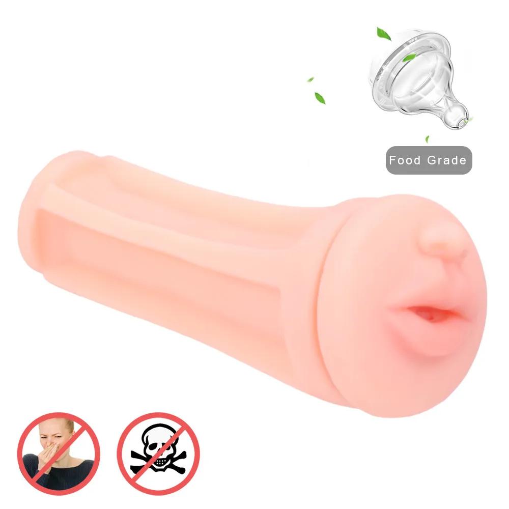 Bocca anale realistica della bocca della tazza della masturbazione maschile Giocattoli erotici dell'ano del sesso gli uomini Prodotti adulti falsi della vagina artificiale K9184825602