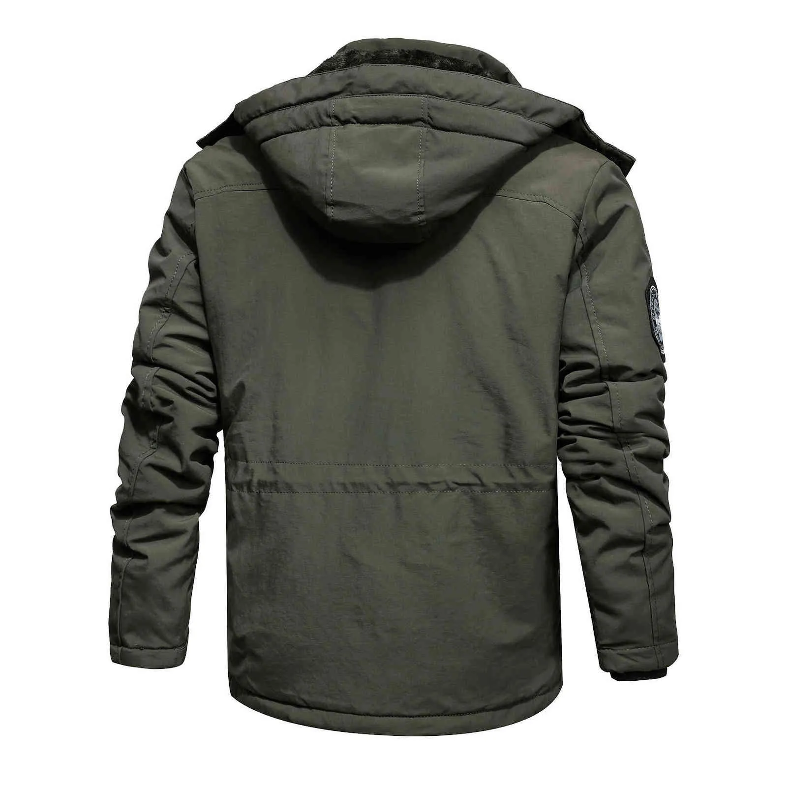 Jaqueta Militar de Inverno Masculina Qualidade de Marca Jaqueta Quente Ao Ar Livre Forrada de Lã Sobretudo Casual Magro Tático Masculino Parkas 211129