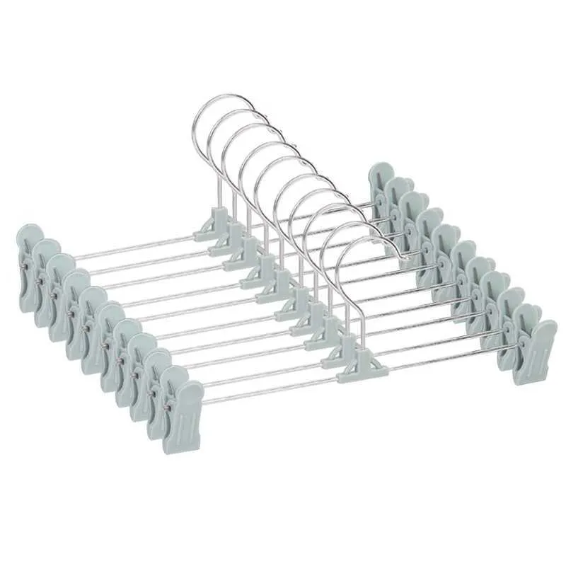 Cabides de calças, cabides de saia de 10 pack com ajuste de aperto de plástico Cant Hangers 210702