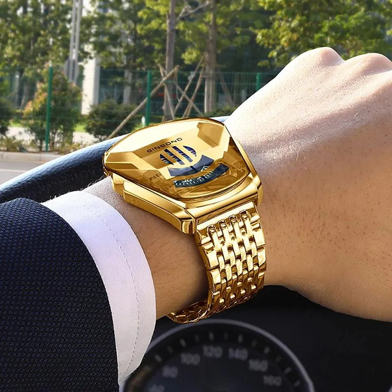 BINBOND Top Marke Luxus Military Fashion Sport Uhr Männer gold Armbanduhren Mann Uhr Casual Chronograph Armbanduhr2455