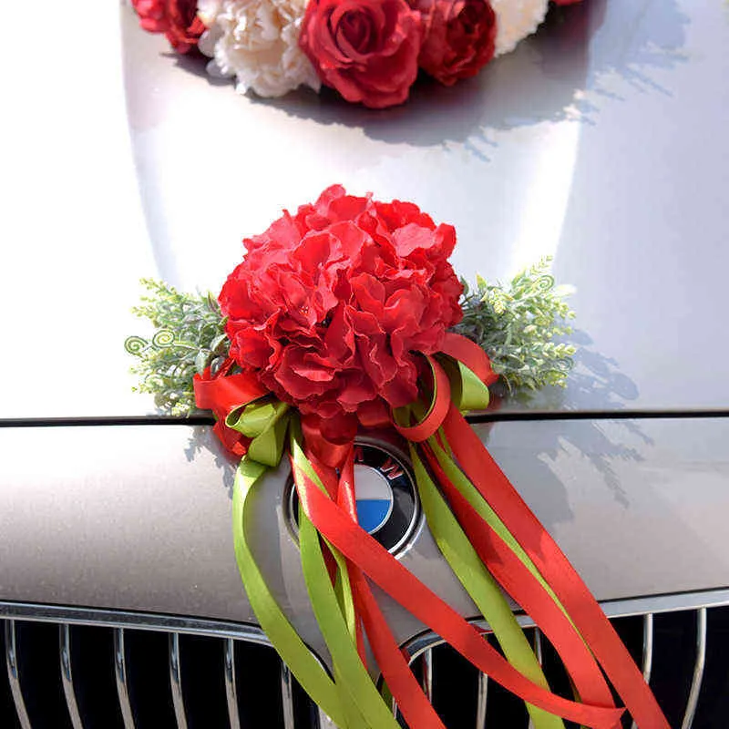 Regali le donne Kyunovia Accessorio auto da matrimonio Auto Tetto Coda Simulazione Decorazione Decorazione auto nuziale Fiore KY131