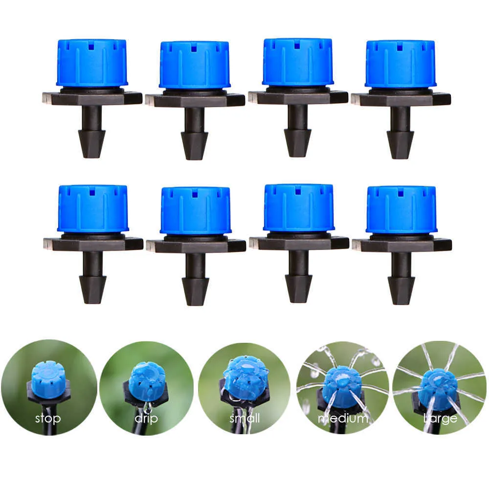 MUCIAKIE 60-5M Système d'arrosage de jardin Contrôleur de minuterie mécanique Irrigation goutte à goutte Bleu Gouttes réglables Connecteurs complets 210610