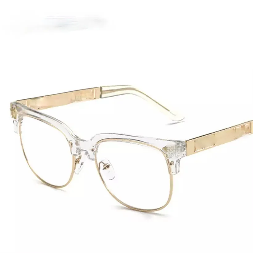 أزياء مصمم النظارات الشمسية النساء الرجال البصريات وصفة النظارات إطارات خمر عادي زجاج النظارات